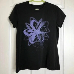 Joe Fresh Black Flower  T-Shirt Size Extra Large